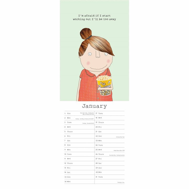 Rosie Made a Thing Slim Calendar - falinaptár 2023