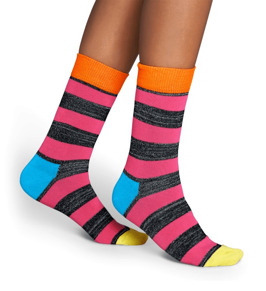 Happy Socks zokni 36-40 Happy Socks Lurex Stripe Magenta unisex zokni