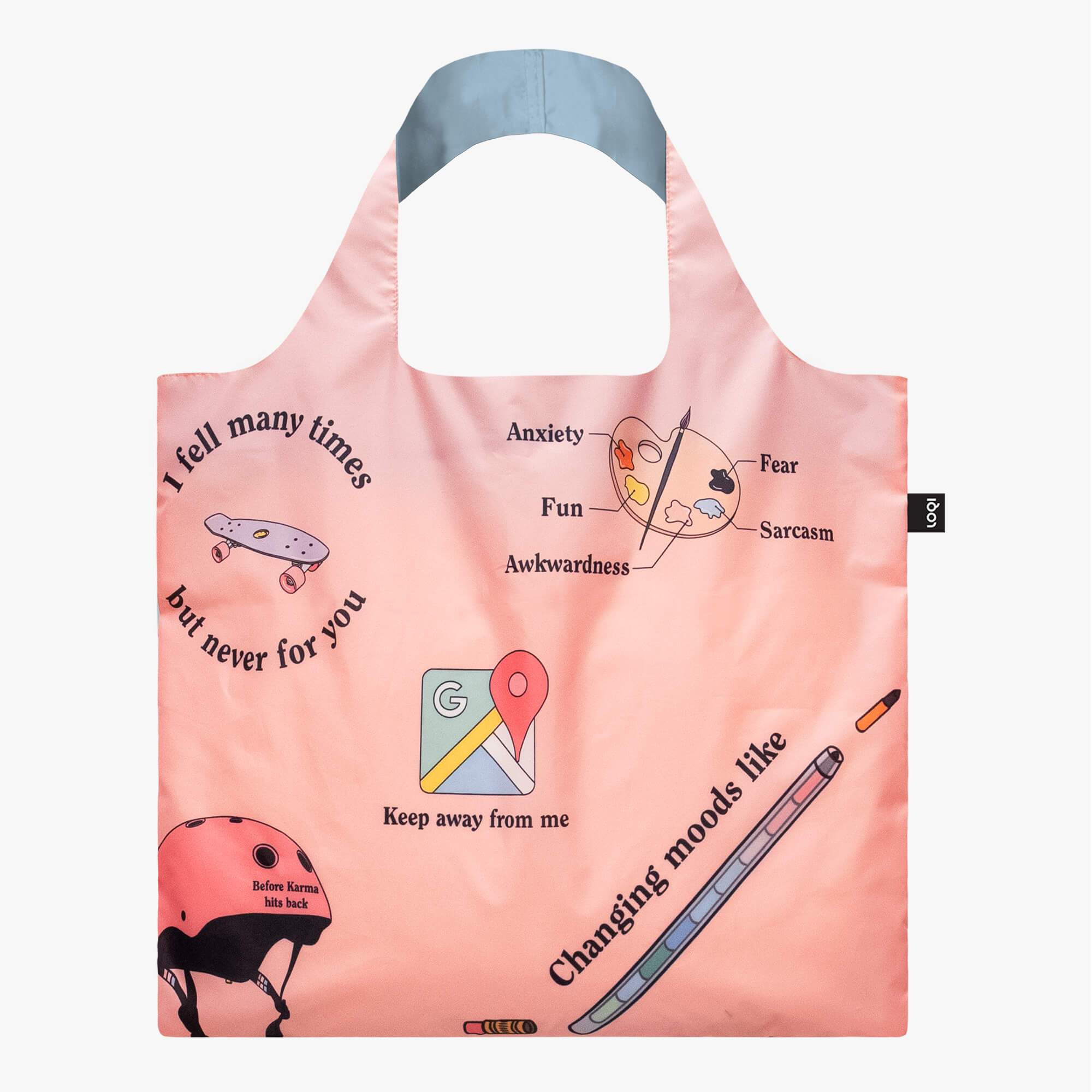 LOQI Giulia Hartz - Pattern Recycled Bag - környezetbarát bevásárlótáska