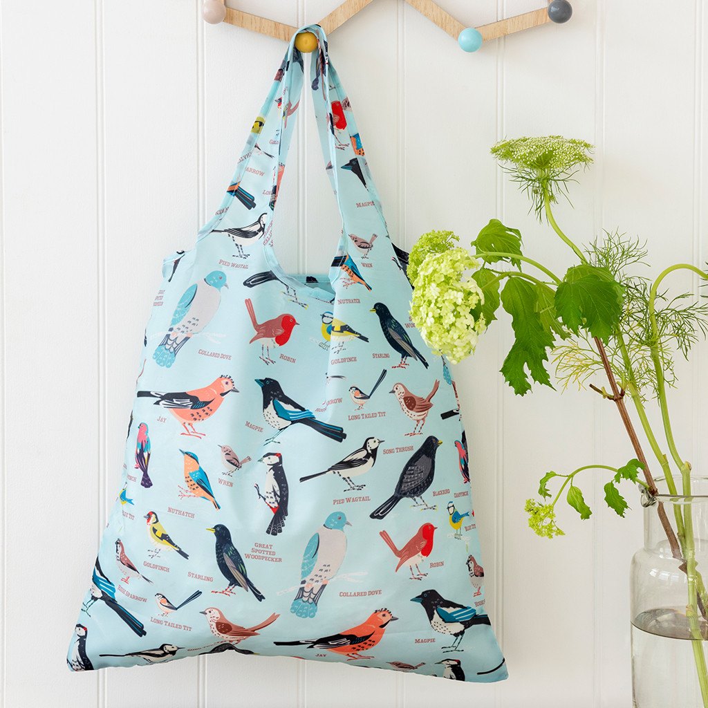 Garden Birds Foldable Recycled shopping bag