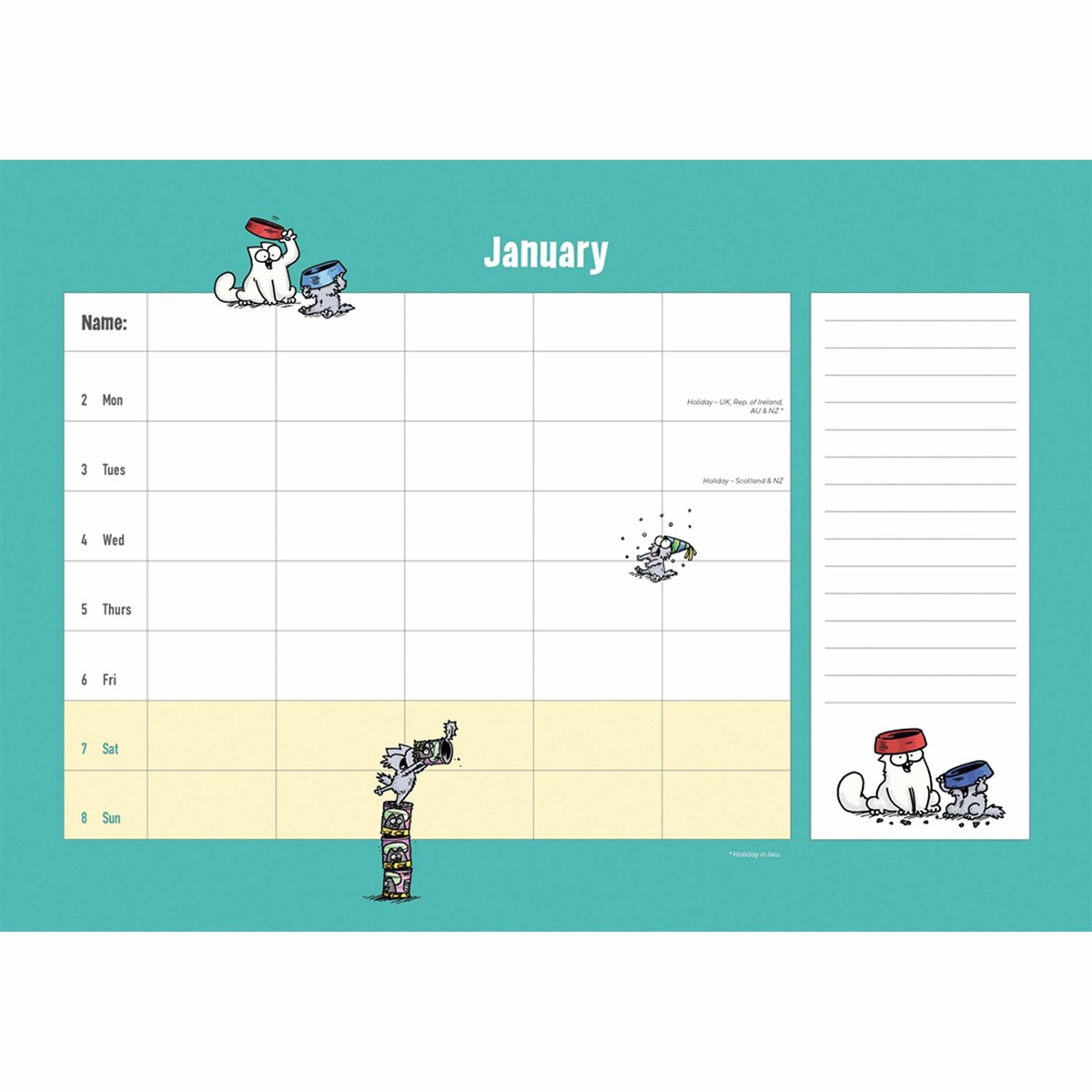 Simon's Cat A4 Family Calendar- falinaptár 2023