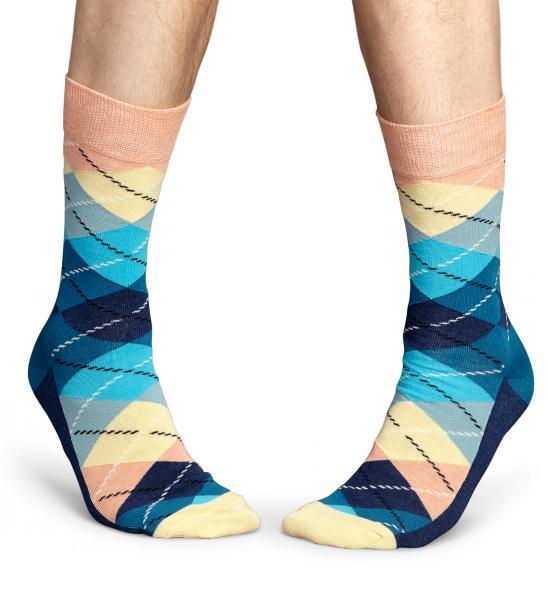 Happy Socks zokni 36-40 Happy Socks Argyle zokni kék rózsaszín sárga