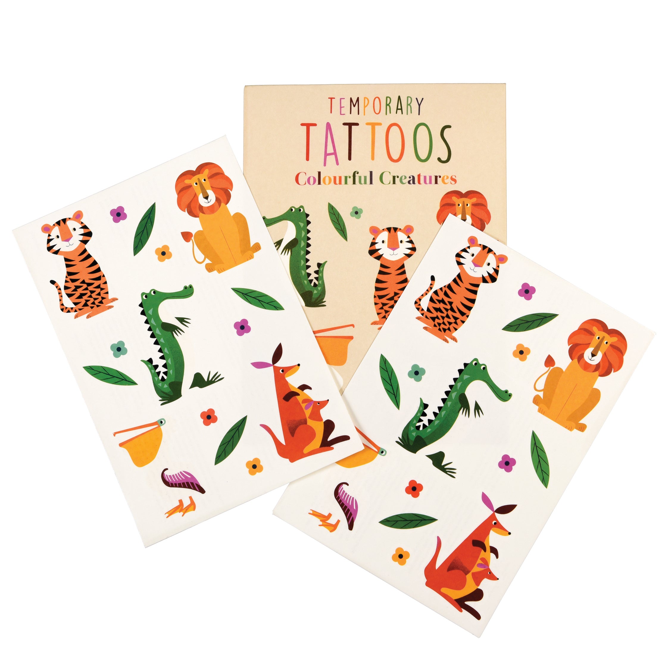 Colourful Creatures Temporary Tattoos (2 Sheets)