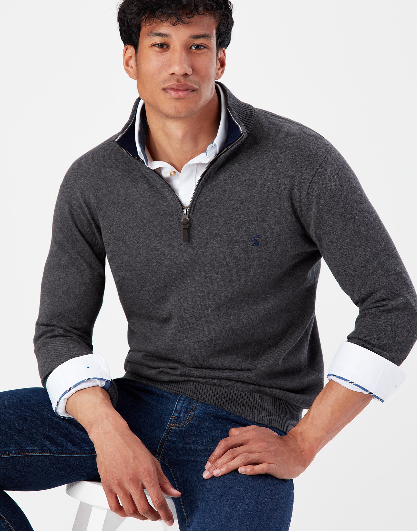 Joules Hillside Grey Marl férfi pulóver