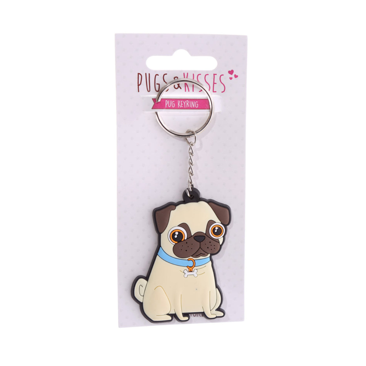 Kulcstartó, PVC - Mopsz - kék