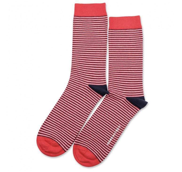 Democratique Socks Zokni Democratique Socks  Originals Ultralight Stripes Spring Red/Navy/Clear White zokni
