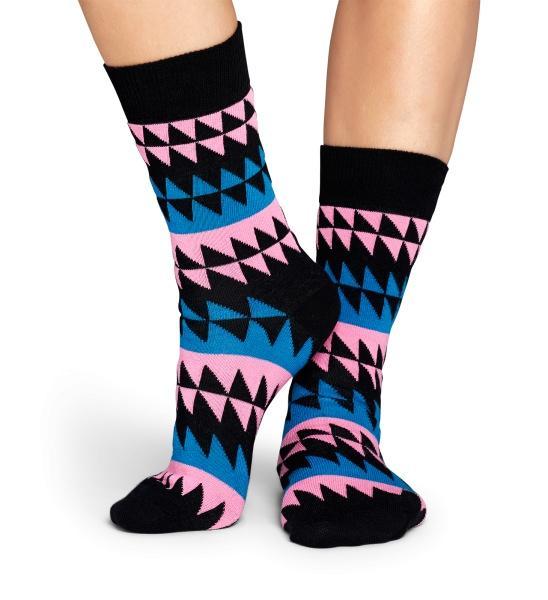 Happy Socks termék Happy Socks Disrupted Stripe zokni fekete rózsaszín türkíz