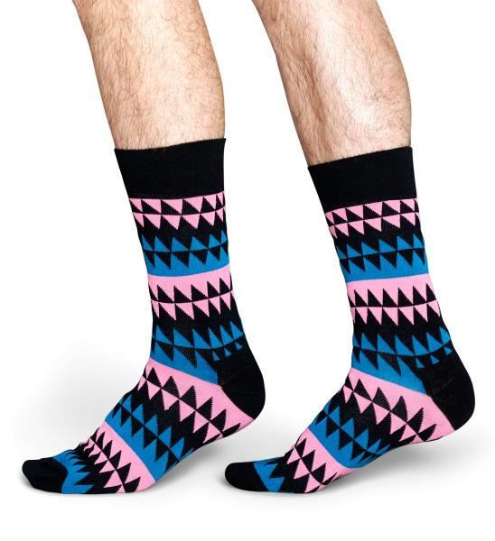 Happy Socks termék Happy Socks Disrupted Stripe zokni fekete rózsaszín türkíz