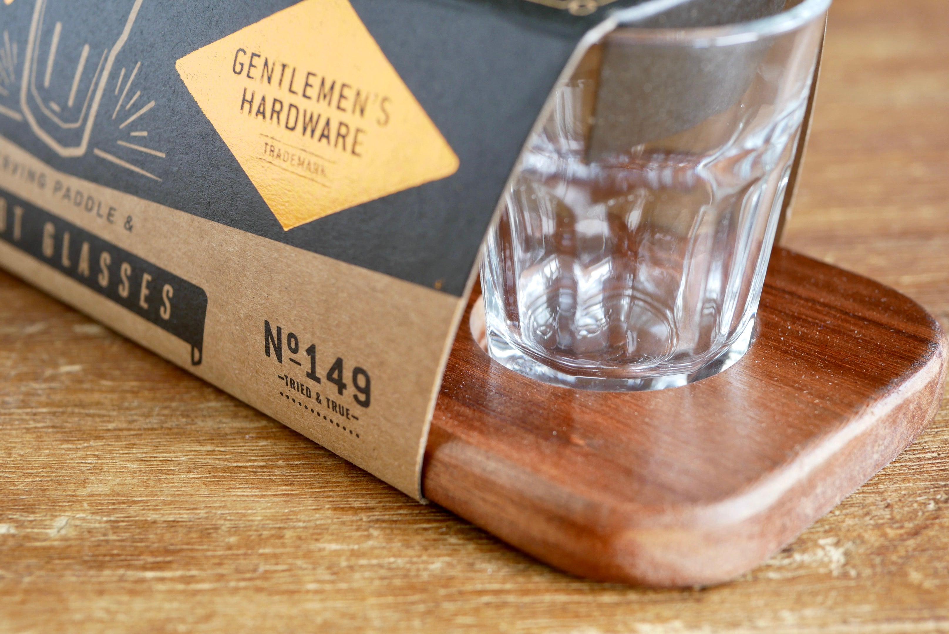 Gentlemen's Hardware Serving Paddle & Shot Glasses