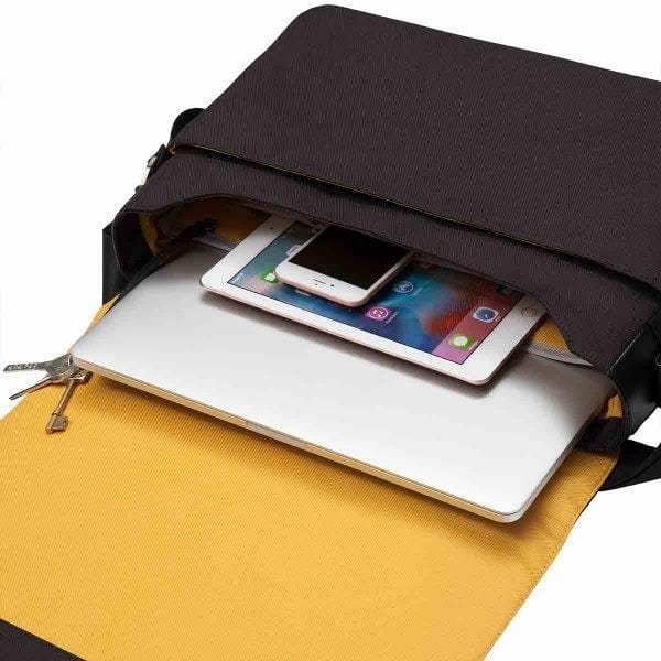 Knomo táska Knomo Bungo RFID fekete bőr válltáska