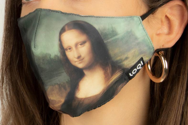 LOQI Maszk LOQI LEONARDO DA VINCI Mona Lisa Mask - textil arcmaszk, szájmaszk