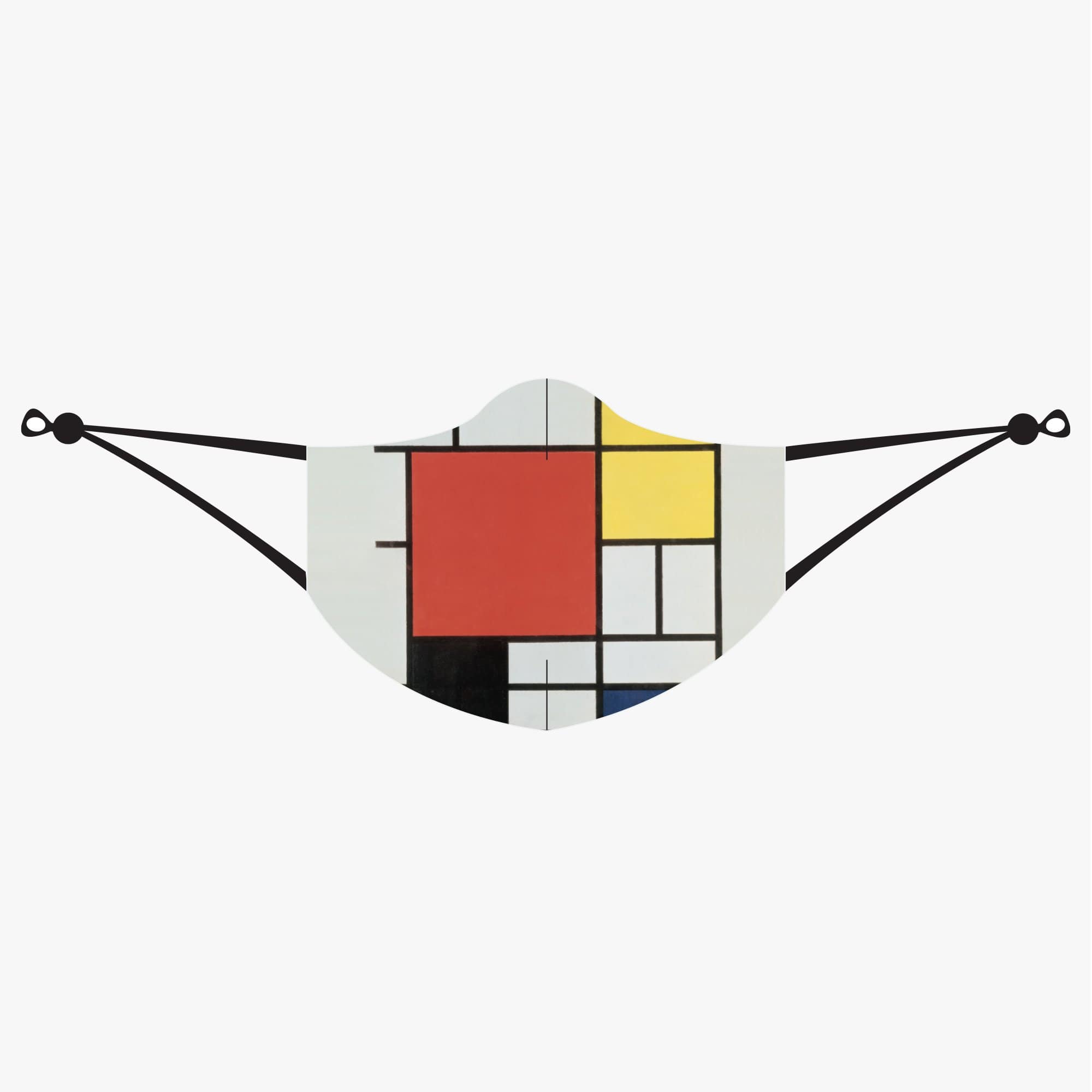 LOQI Maszk LOQI PIET MONDRIAN Composition with Red, Yellow, Blue and Black Mask - textil arcmaszk, szájmaszk