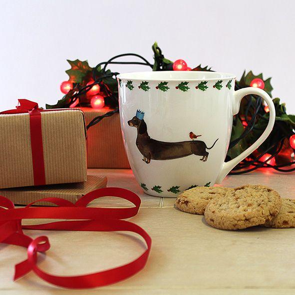 Milly Green Ajándéktárgy Milly Green Debonair Dogs Xmas 20oz Mug - Dachshund