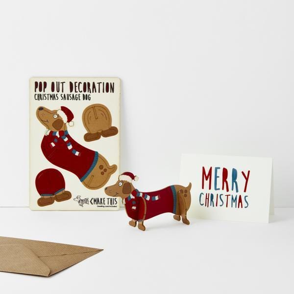 The Pop Out Card Company Ajándéktárgy The Pop Out Card Company Christmas Üdvözlőkártya - Sausage Dog