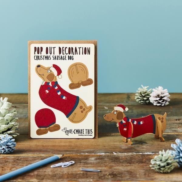 The Pop Out Card Company Ajándéktárgy The Pop Out Card Company Christmas Üdvözlőkártya - Sausage Dog