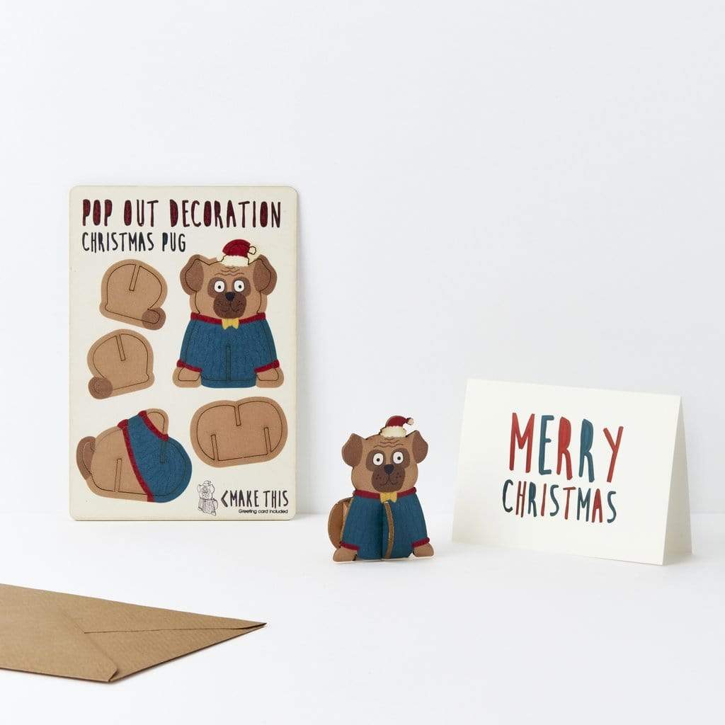 The Pop Out Card Company Ajándéktárgy The Pop Out Card Company Üdvözlőkártya - Pug - Christmas