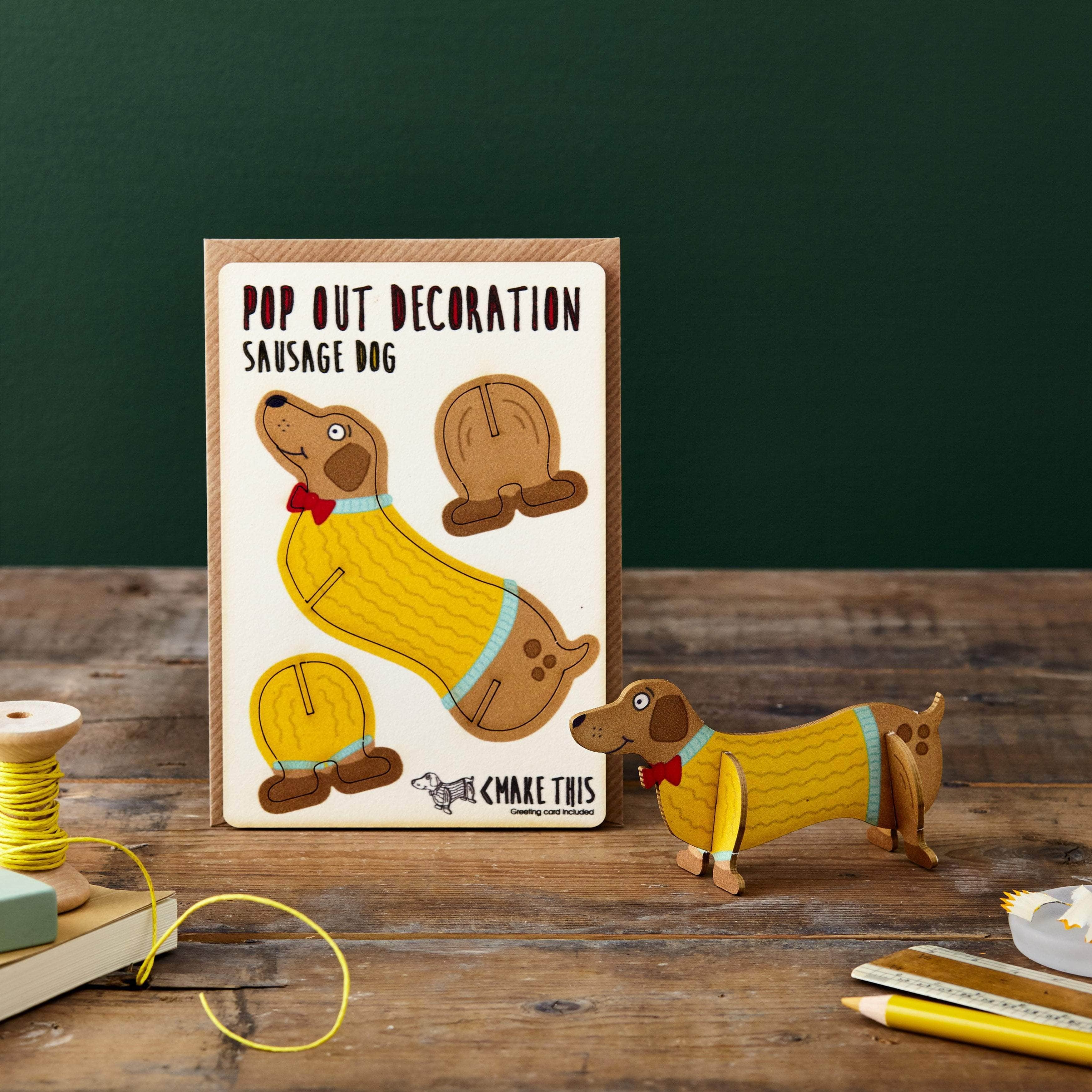 The Pop Out Card Company Ajándéktárgy The Pop Out Card Company Üdvözlőkártya - Sausage Dog